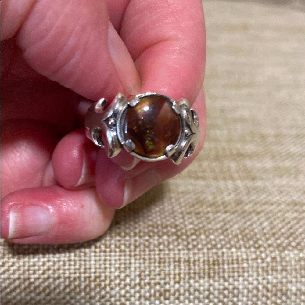 925 Sterling Silver with Tiger eye  Stone Ring